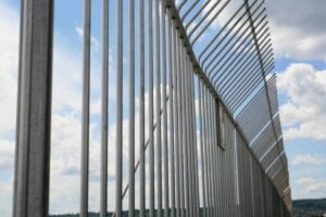 Steel Security Fence protecting commercial unit