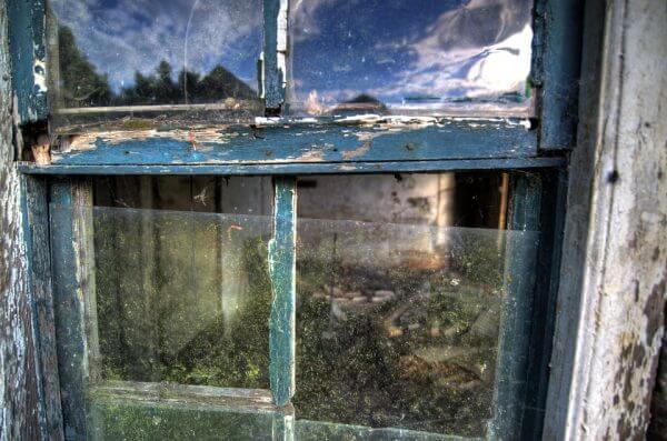 A broken window