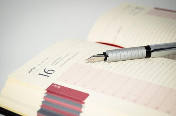 a calendar diary