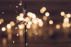 fireworks sparkler in the dark to represent security resolutions fro businesses for the new year