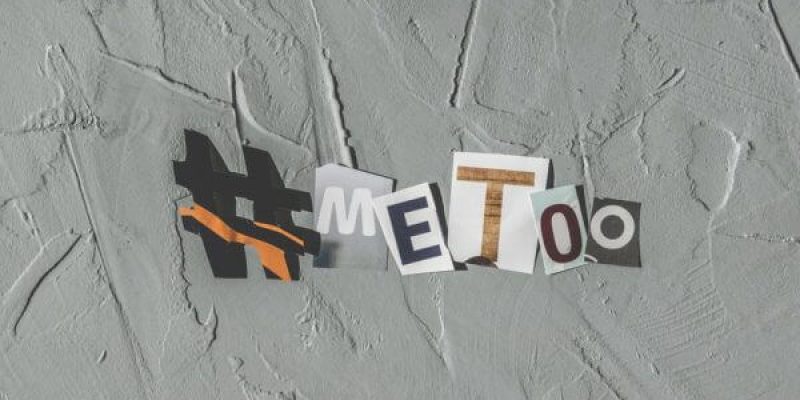 Magazine letters spelling me too to depict a person who's experiencing sexual harassment in the workplace